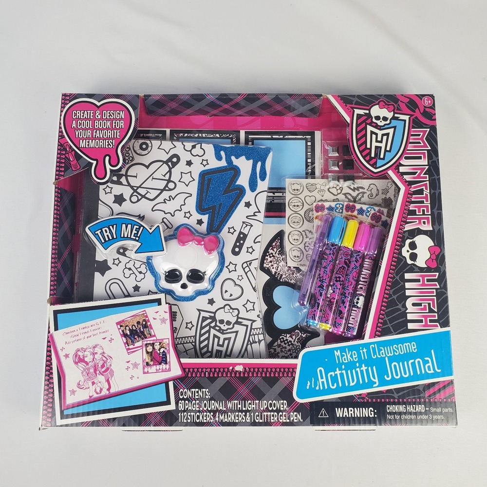 Monster High Make It Clawsome Activity Journal Set w/ Stickers, Markers, Pens